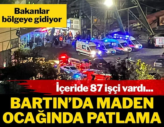 Bartın Amasrada bir maden ocağında patlama meydana geldi. Yer altında mahsur kalan işçiler olduğu öğrenildi, iki bakan olay yerine gidiyor.